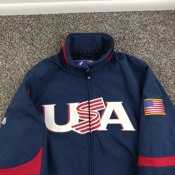 Team USA Jacket World Baseball Classic Dugout Majestic Therma Base Mens Small - Picture 2 of 8